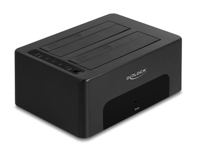 DELOCK docking station 64187, clone/erase function, 2x SSD, 5Gb/s, μαύρο