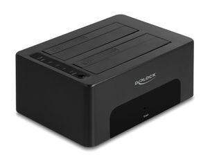 DELOCK docking station 64187, clone/erase function, 2x SSD, 5Gb/s, μαύρο