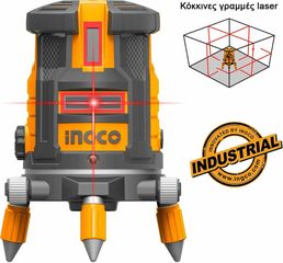 Ingco Αυτοαλφαδιαζόμενο Laser Σταυρού με 5 Κόκκινες Δέσμες - (HLL306505)