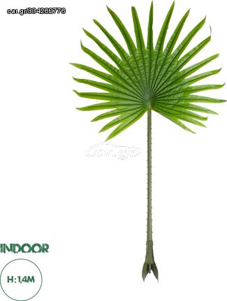 GloboStar Artificial Garden Serenoa Palm Leaf Τεχνητό Διακοσμητικό Φύλο Φοινικόδεντρου Σερενόα Βεντάλια Π77 x Υ140cm - (20172)