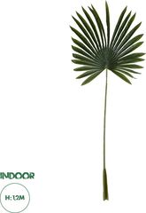 GloboStar Artificial Garden Serenoa Palm Leaf Τεχνητό Διακοσμητικό Φύλο Φοινικόδεντρου Σερενόα Βεντάλια Π47 x Υ120cm - (20173)