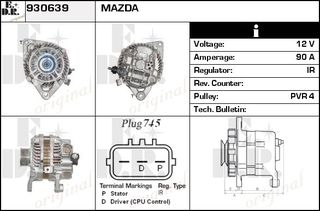 Δυναμό/Εναλλάκτης MAZDA 2 2007 - 2010 ( DE ) A2TG1391