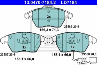 Τακάκια Σετ VW GOLF 2004 - 2008 ( Mk5 ) ATE 13.0470-7184.2