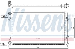 Ψυγείο νερού/εξαρτήματα  AUDI A3; SEAT ALTEA, ALTEA XL, LEON, TOLEDO III; SKODA OCTAVIA I, OCTAVIA II; VW CADDY III, CADDY III/MINIVAN, CADDY IV, CADDY IV/MINIVAN, EOS 1.4-2.5 08.00-