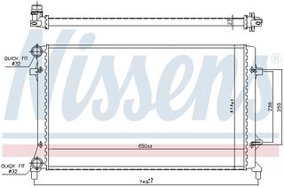 Ψυγείο νερού/εξαρτήματα  AUDI A3; SEAT ALTEA, ALTEA XL, LEON, TOLEDO III; SKODA OCTAVIA I, OCTAVIA II; VW CADDY III, CADDY III/MINIVAN, CADDY IV, CADDY IV/MINIVAN, EOS 1.4-2.5 08.00-