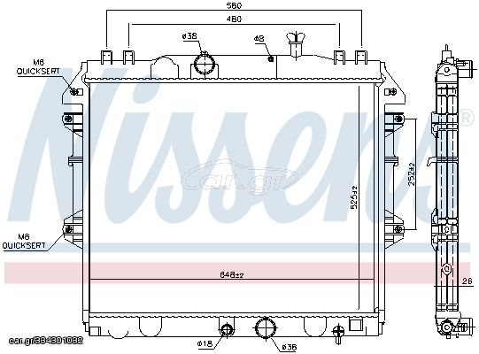 Ψυγείο νερού/εξαρτήματα TOYOTA HILUX VII 2.5D/3.0D 11.04-09.15