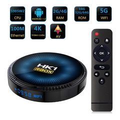 Android 11 TV Box HK1 RBOX W2 Amlogic S905W2 Smart TV BOX 4GB RAM 32GB ROM 2.4G/5G Dual Wifi BT 3D AV1 4K HDR Set Top Box - EU Plug