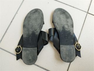 Φλατ πέδιλα γυναίκεια pull & bear μαύρα Νο 36-thumb-5