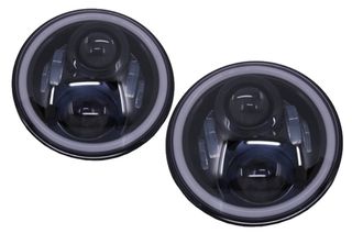 Προβολείς CREE LED 7 ιντσών Amber Halo DRL κατάλληλοι για Jeep Wrangler JK TJ LJ Land Rover Defender 3 Μαύρο