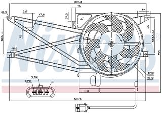 Βεντιλατέρ  OPEL VECTRA B 1.6-2.5 09.95-07.03