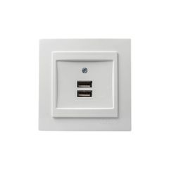 Χωνευτή πρίζα με 2 θύρες USB 2.1Α Geyer NILSON ΛΕΥΚΗ 24111081