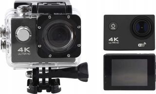 Action Camera 4K Ultra HD Υποβρύχια (με Θήκη) με WiFi Μαύρη με Οθόνη 2"