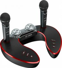 Σύστημα Karaoke με Ασύρματα Μικρόφωνα ST-2021 σε Μαύρο Χρώμα