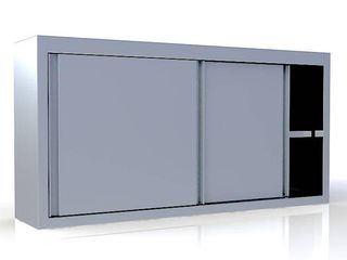 ΠΡΟΣΦΟΡΑ!!! ACL Ποτηριέρα ΙΝΟΧ (120x30x70cm) με συρόμενες inox πόρτες 