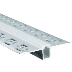 Προφίλ αλουμινίου LATE ULTRA MINI P129N 12x47.8mm χωνευτό με οπάλ κάλυμμα για λωρίδες και ταινίες 2m/pc