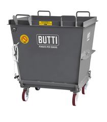 Butti 637R Μεταλλικός Κάδος Ανοιγόμενου Πάτου Τροχήλατος Compact Αντοχής Βάρους ως 1700kg Χωρητικότητας 1000lt