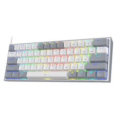 Redragon K617 FIZZ Λευκό / Γκρι Gaming Μηχανικό Πληκτρολόγιο 60% με Custom Red διακόπτες και RGB φωτισμό (Αγγλικό US)
