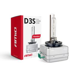 Amio - Λάμπα Xenon D3S 4300K 35W 12V Premium για αντικατάσταση εργοστασιακών και aftermarket xenon με φυσικό φωτισμό και σταθερή απόδοση με ενσωματωμένο igniter - 1 Τεμ. (01978/AM)