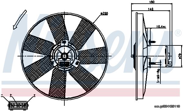 Βεντιλατέρ VW CORRADO, GOLF III, GOLF IV, PASSAT B3/B4, POLO, POLO CLASSIC, POLO II, VENTO 1.4-2.0 02.88-06.02