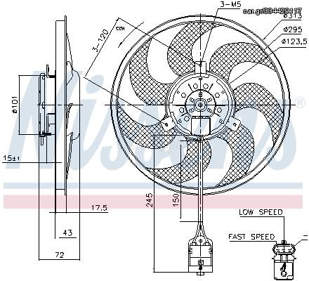 Βεντιλατέρ OPEL ASTRA G, ASTRA H, ASTRA H CLASSIC, ASTRA H GTC, ZAFIRA B, ZAFIRA B/MINIVAN 1.3D-2.2 03.04-