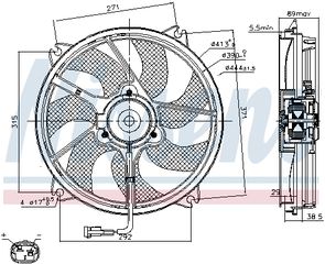 Βεντιλατέρ  CITROEN BERLINGO/MINIVAN, C5, C5 I, C8, JUMPY; FIAT SCUDO, ULYSSE; LANCIA PHEDRA; PEUGEOT 307, 807, EXPERT, EXPERT TEPEE; TOYOTA PROACE 1.4-3.0 07.98-