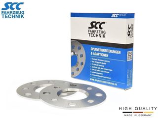 5mm Αποστάτες Τροχών SCC - Καρέ: 4x100 και 4x108 - Κέντρο: Φ57,1 mm - Al 7075 - Ασημί - 2 Tμχ. - (10202)