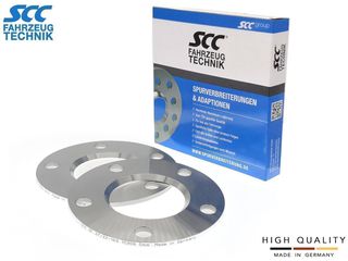 5mm Αποστάτες Τροχών SCC - Καρέ: 5x120 - Κέντρο: Φ72,6mm - Al 7075 - Ασημί - 2 Tμχ. - (10206)