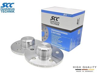 10mm Αποστάτες Τροχών Με Χειλάκι SCC - Καρέ:5x112 - Κέντρο: Φ66.6 mm Για Mercedes - Al 7075 - Ασημί - 2 Tμχ. - (12054)