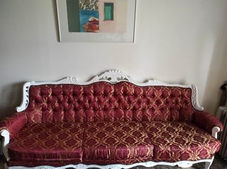 Σετ σαλόνι Λουδοβίκου, καναπές με δύο πολυθρόνες 