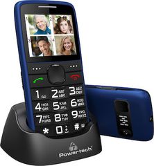Powertech PTM-24 Μπλε Κινητό Τηλέφωνο Sentry Eco SOS Call Με Φακό *