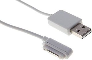 USB A 2.0 Cable Male Magnetic White 1m Καλώδιο Φόρτισης Sony Experia Z1/Z Ultra/Z1 Compact/Z2 /Z3