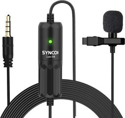 SYNCO μικρόφωνο Lav-S8 με clip-on, omnidirectional, 3.5mm, 8m, μαύρο - (SY-S8-BK)