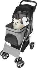 Καρότσι Trixie Buggy για Σκύλους, Διαστάσεων:47x100x80cm, Μέγιστο βάρος κατοικιδίου:15kg, Γκρι