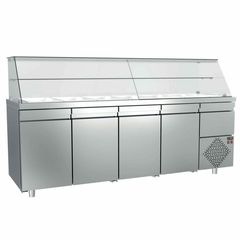 ΠΡΟΣΦΟΡΑ!!! VSS-207-3F Ψυγείο Πάγκος Συντήρησης Για Σαλάτες με 3 1/2 Πόρτες και Συρταρωτό Μοτέρ 214x70x130εκ