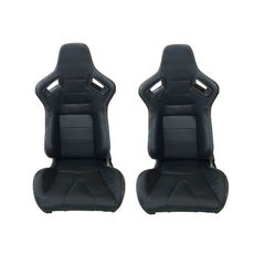 Καθίσματα Bucket R8 Style Δερματίνη Μαύρα Με Άσπρες Ραφές Ζευγάρι 2 Τεμαχίων Eurocar Hellas