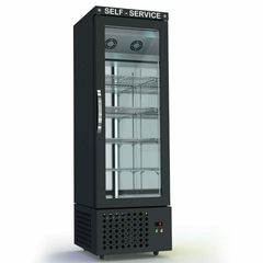 ΠΡΟΣΦΟΡΑ!!! THS-068-1S-B Θάλαμος Συντήρησης Self Service Μαύρος με 1 Γυάλινη Πόρτα 66x70x215cm