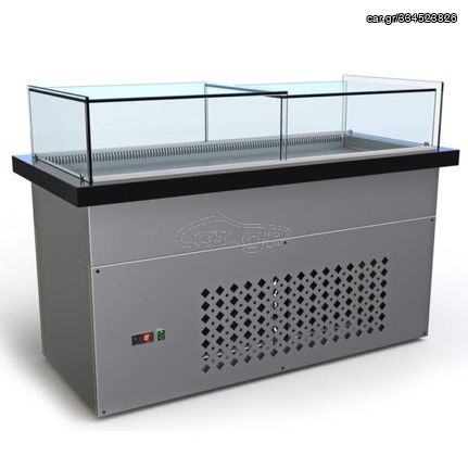 ΠΡΟΣΦΟΡΑ!!! VIK-109-2Z Επιδαπέδια Θερμαινόμενη Βιτρίνα Ζαχαροπλαστείου με Μοτέρ 100x90x130cm