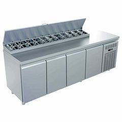 ΠΡΟΣΦΟΡΑ!!! EuroNorm GN1/4x9 Ψυγείο Πάγκος Συντήρησης Για Σαλάτες με 3 Πόρτες και Μοτέρ 206x70x86/96cm