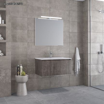 Furnibath Sevilla 80 Grey 2 - Έπιπλο Μπάνιου Με Νιπτήρα & Καθρέπτη