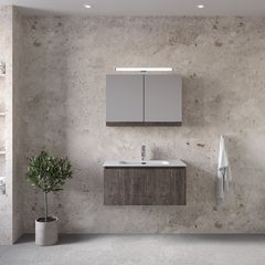 Furnibath Sevilla 80 Grey - Έπιπλο Μπάνιου Με Νιπτήρα & Κρυφοντούλαπο