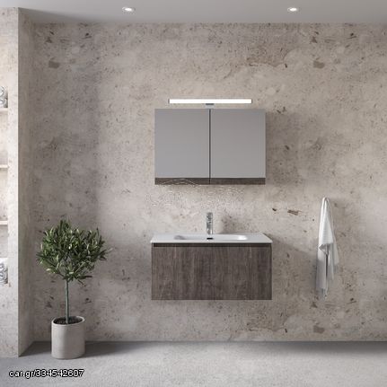 Furnibath Sevilla 80 Grey - Έπιπλο Μπάνιου Με Νιπτήρα & Κρυφοντούλαπο