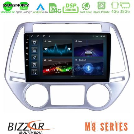 Bizzar M8 Series Hyundai i20 2012-2014 8core Android12 4+32GB Navigation Multimedia Tablet 9″