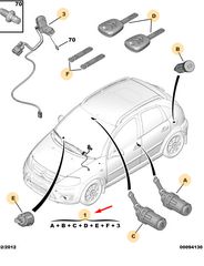 ΣΕΤ ΑΝΤΙΒΟΛ ΔΙΑΚΟΠΤHΣ ΜΕ 2 ΚΛΕΙΔΙΑ CITROEN C3 00004162AG
