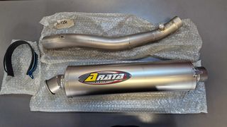 ΤΕΛΙΚΟ ΕΞΑΤΜΙΣΗΣ ARATA OVAL ΤΙΤΑΝΙΟ Φ60 ΜΕ ΚΟΛΙΕ ΚΑΙ LINK PIPE KAWASAKI ZX 12R 00-06