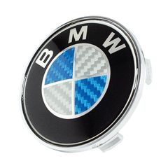 Καπάκι κέντρου ζάντας BMW carbon 68mm μπλε 1τμχ