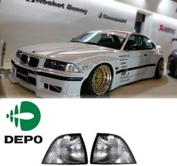 ΣΕΤ DEPO Φλάς Μπροστινά Για BMW 3 (E36) (91-99) Coupe / Cabrio ~~Λευκά~~  (2Τμχ.)