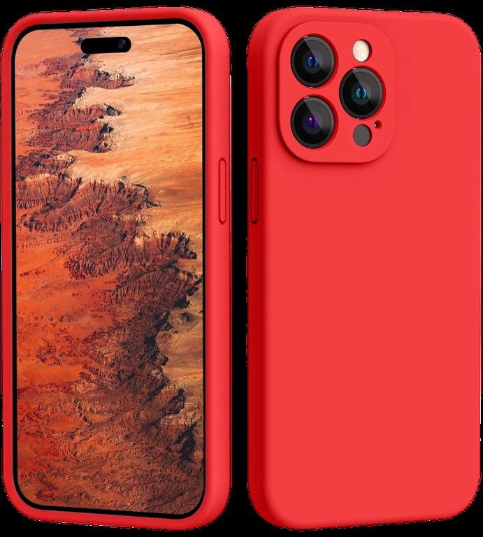 Silicon case protect lens for iPhone 14 Pro red