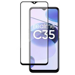 Full Glue Tempered Glass 5D for Realme C35 Black frame