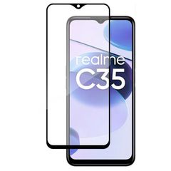 Full Glue Tempered Glass 5D for Realme C35 Black frame