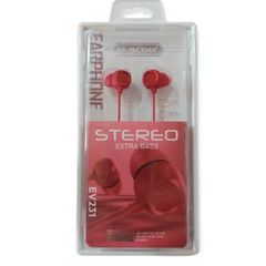 Elmcoei earphones EV-231 Extra Bass jack 3,5mm Red